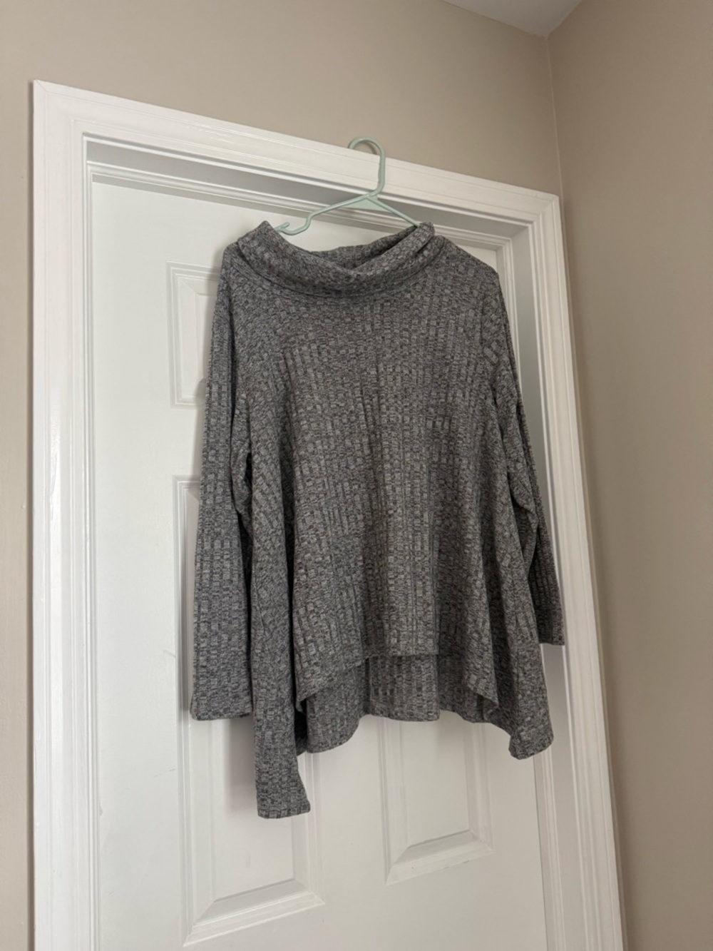 NWOT Premise Heather Gray Cowl Neck Ribbed Sweater